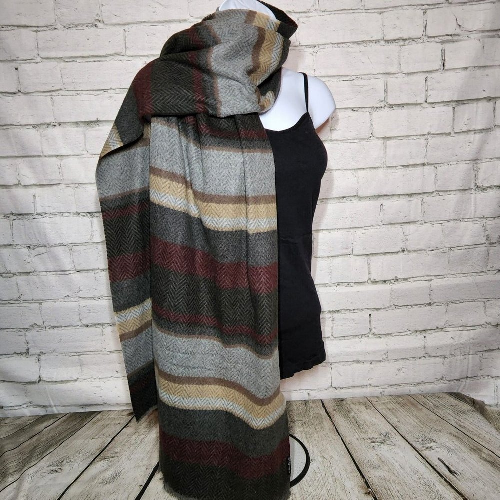 NWT Cashmink by V Fraas Striped Scarf